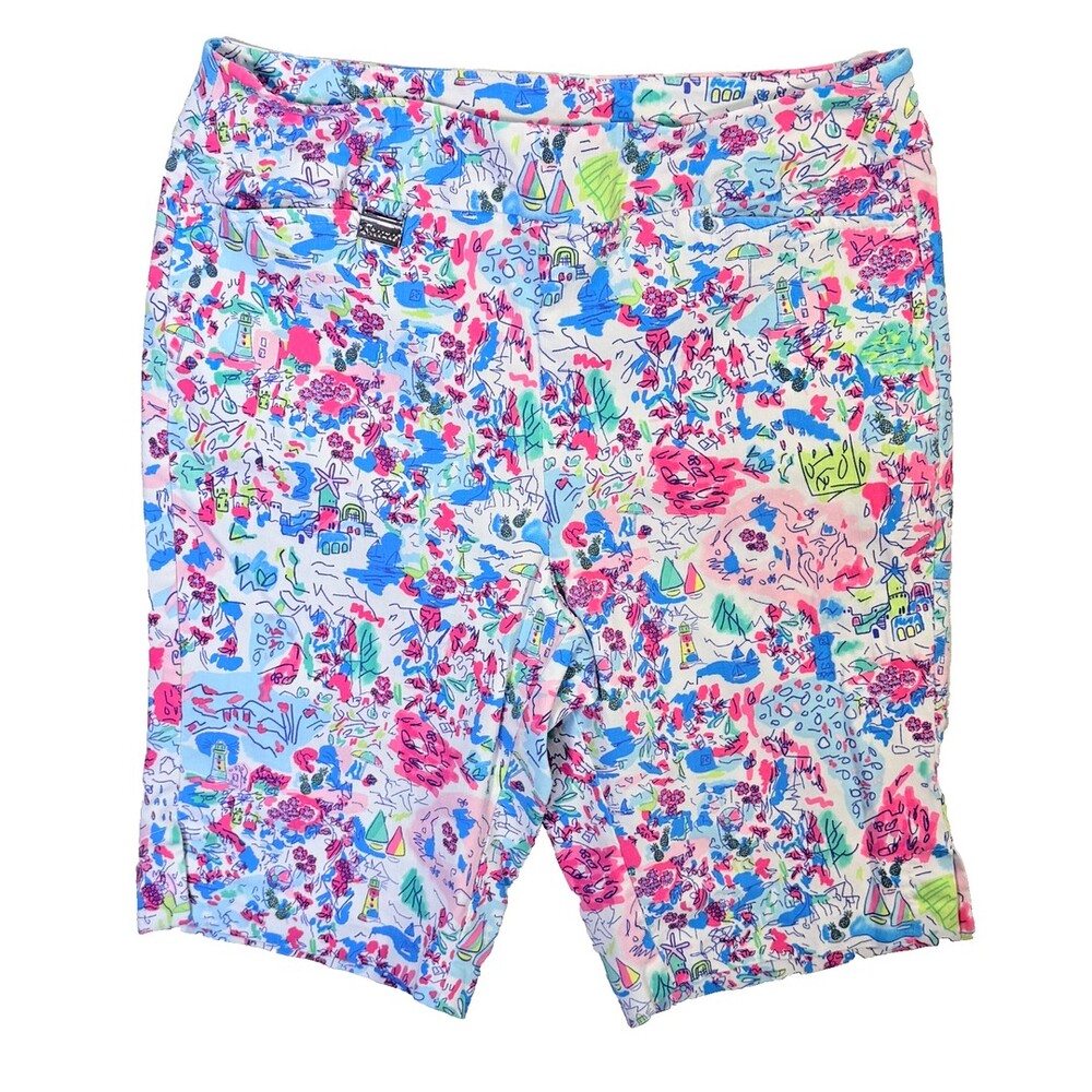 Breezes Pull On Bermuda Shorts Women's Size 10 Stretch 2-Pocket Summer Prep